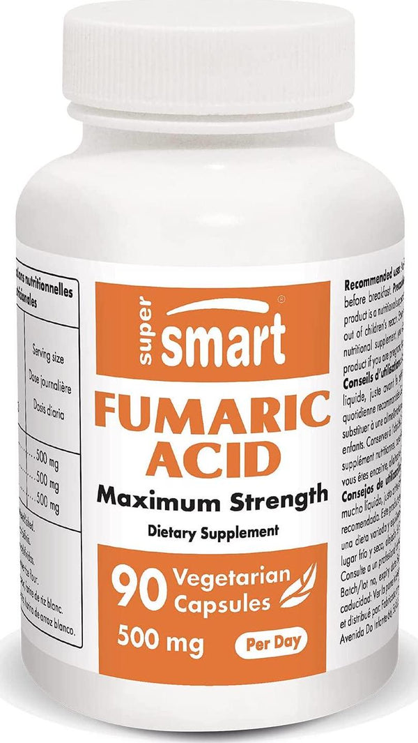 Supersmart - Fumaric Acid 500 mg - May Help to Reduce Patches of Peeling Skin - Anti Inflammatory Supplement | Non-GMO - 90 Vegetarian Capsules