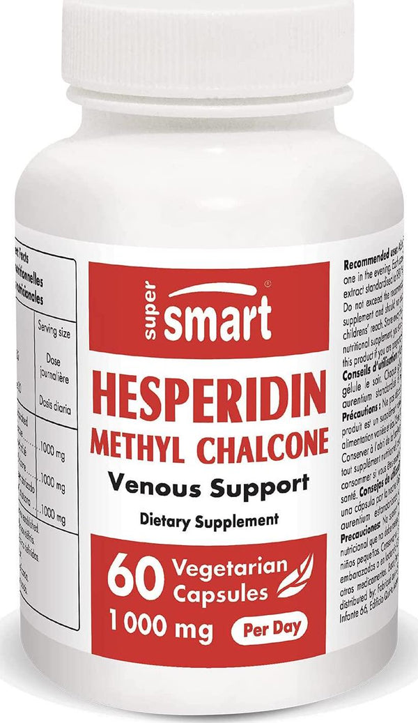 Supersmart - Hesperidin Methyl Chalcone 1000 mg Per Day - Citrus Aurentium Standardized to 99% - Support Healthy Blood Circulation | Non-GMO and Gluten Free - 60 Vegetarian Capsules