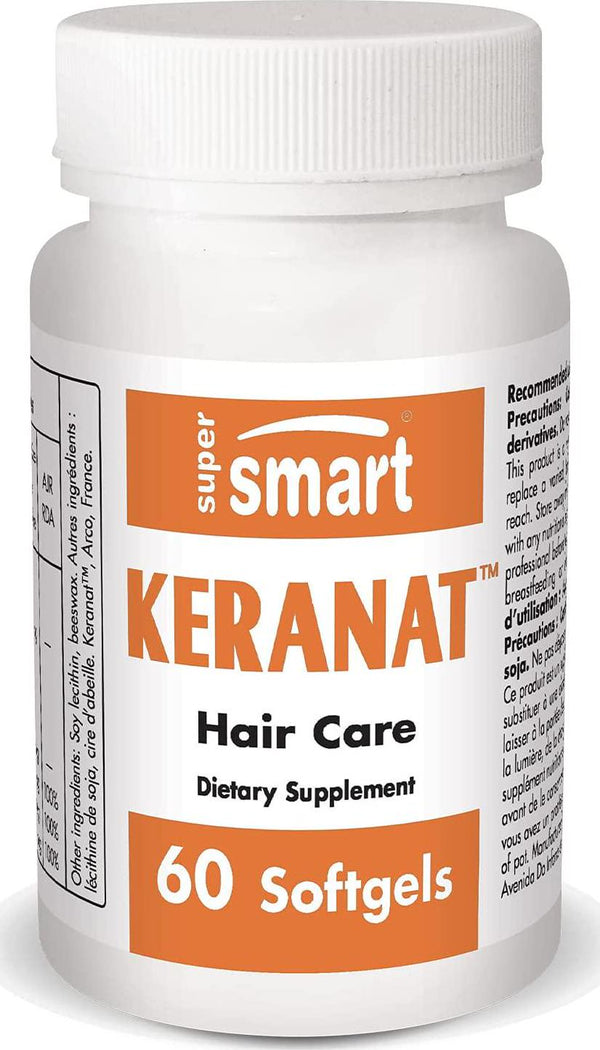 Supersmart - Keranat - Hair Supplement - Reduces Hair Loss and Improves Volume and Growth | Non-GMO - 60 Softgels