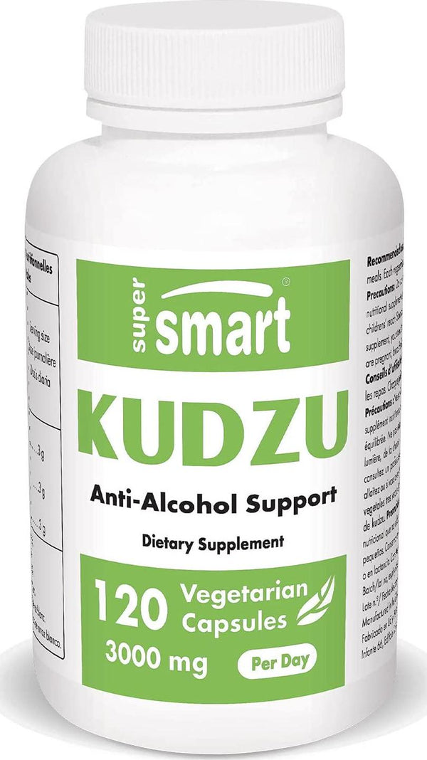 Supersmart - Kudzu Extract 3 mg Per Day Full Spectrum - Powerful Herbal Extract Antioxidant and Support an Healthy Cardiovascular System | Non-GMO and Gluten Free - 120 Vegetarian Capsules