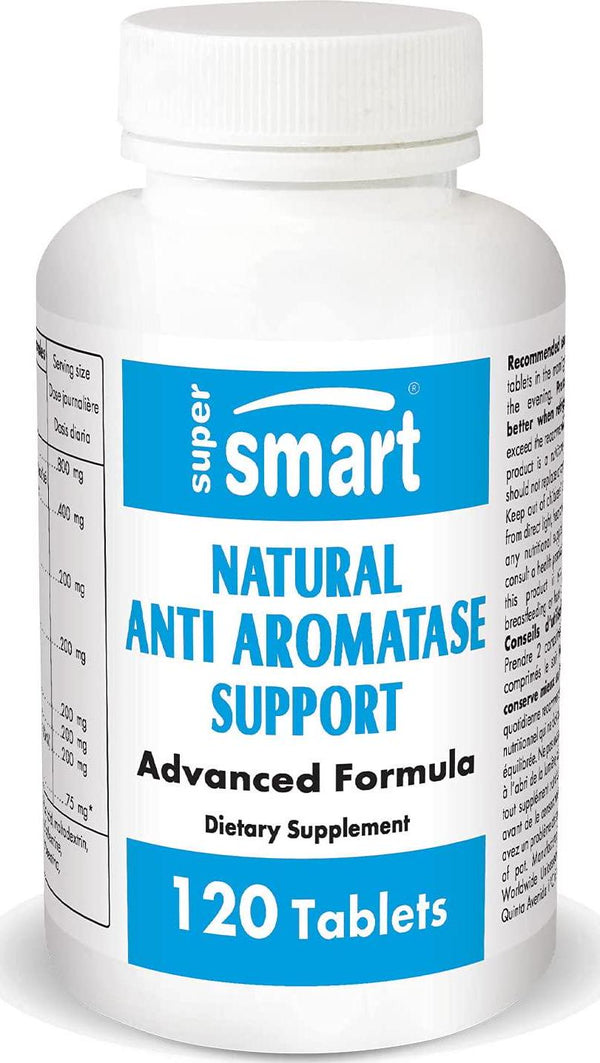 Supersmart - Natural Anti Aromatase Support - Endocrine System - Enhanced Formulation with DIM, Quercetin and Epilobium | Non-GMO and Gluten Free - 120 Tablets