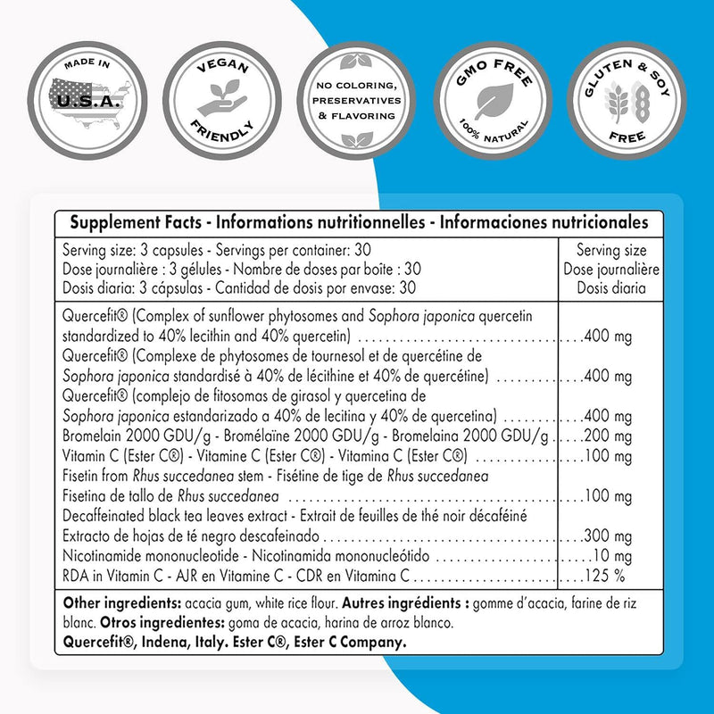 Supersmart - Senolytic Complex - Anti Aging Supplement - Support Self-Destruction of Senescent Cells Related to Aging as Cognitive Decline or Chronic Inflammation | Non-GMO - 90 Vegetarian Capsules