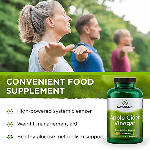 Swanson Apple Cider Vinegar Capsules - Supports Healthy Weight Loss and Digestive Health - Helps Support Metabolism and Maintain Glucose Profile - (180 Capsules, 625mg Each)