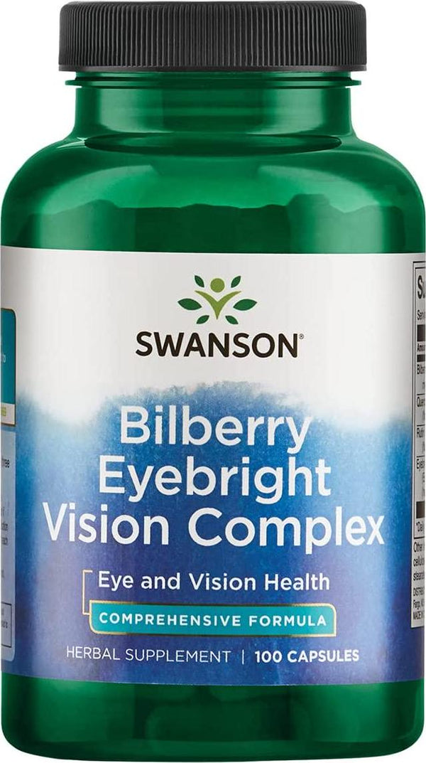 Swanson Bilberry Eyebright Vision Complex - Herbal Supplement Promoting Eye Support and Overall Vision Health - May Support Healthy Cholesterol Levels Already Within The Normal Range - (100 Capsules)