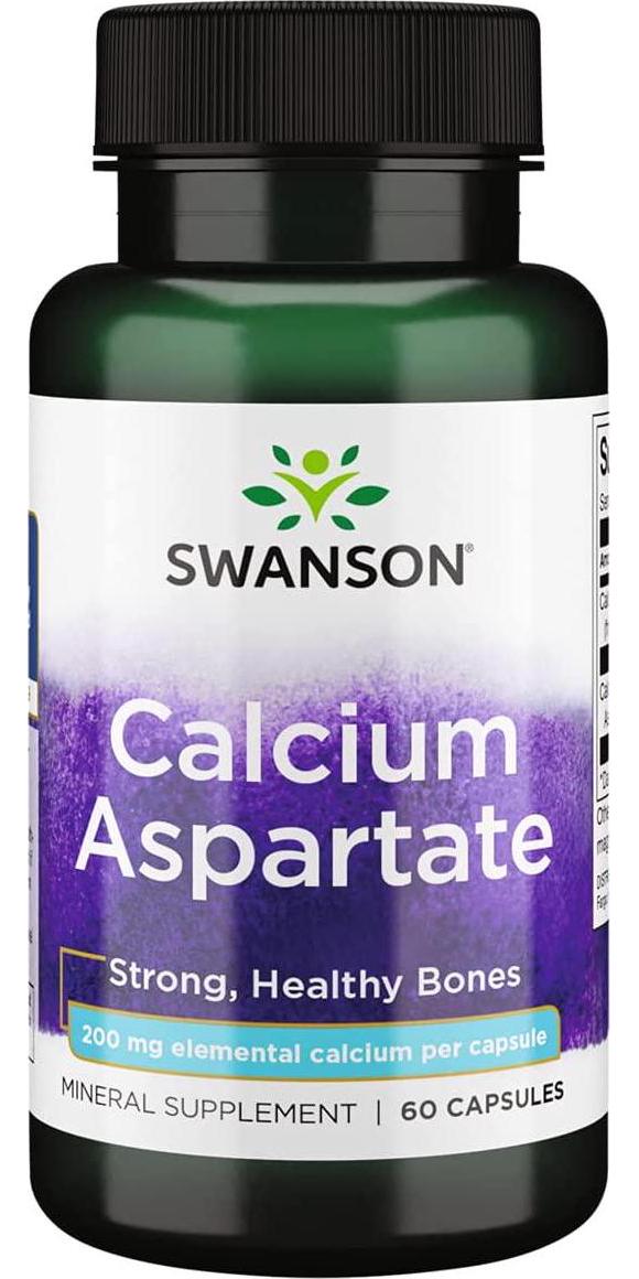Swanson Calcium Aspartate (200 Milligrams Elemental) 1000 Milligrams 60 Capsules