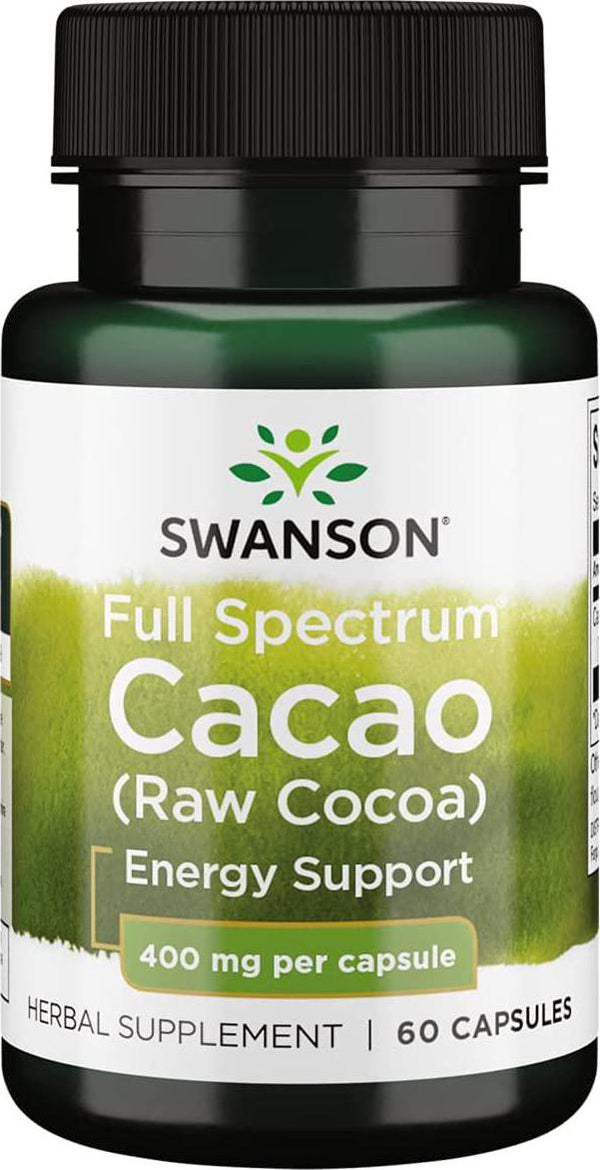 Swanson Full Spectrum Cacao (Raw Cacoa) (400mg, 60 Capsules)