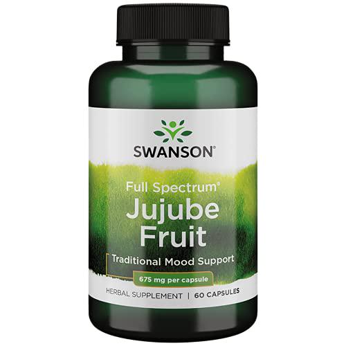 Swanson Jujube Fruit - Full Spectrum Herbal Supplement Promoting a Calm and Relaxed Mind - Natural Formula Supporting Stress and Mood Support - (60 Capsules, 675mg Each)