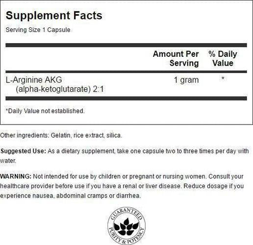 Swanson Maximum Strength Arginine Akg Nitric Oxide Enhancer 1,000 mg 90 Caps