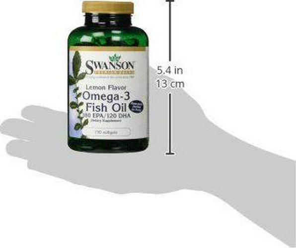 Swanson Omega 3 Fish Oil Supplement Heart Brain and Joint Support GMO-Free EFAs 180 mg EPA Plus 120 mg DHA 150 Softgel Capsules Lemon Flavor