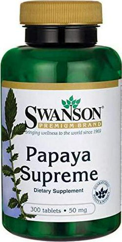 Swanson Papaya Supreme 50 Milligrams 300 Tabs Enzyme