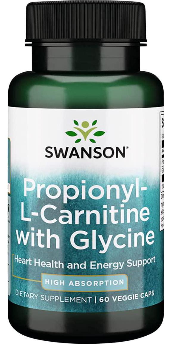 Swanson Propionyl L-Carnitine with Glycine - Natural Supplement Promoting Heart Health and Energy Support - May Support Muscle Strength and Endurance - (60 Veggie Capsules)