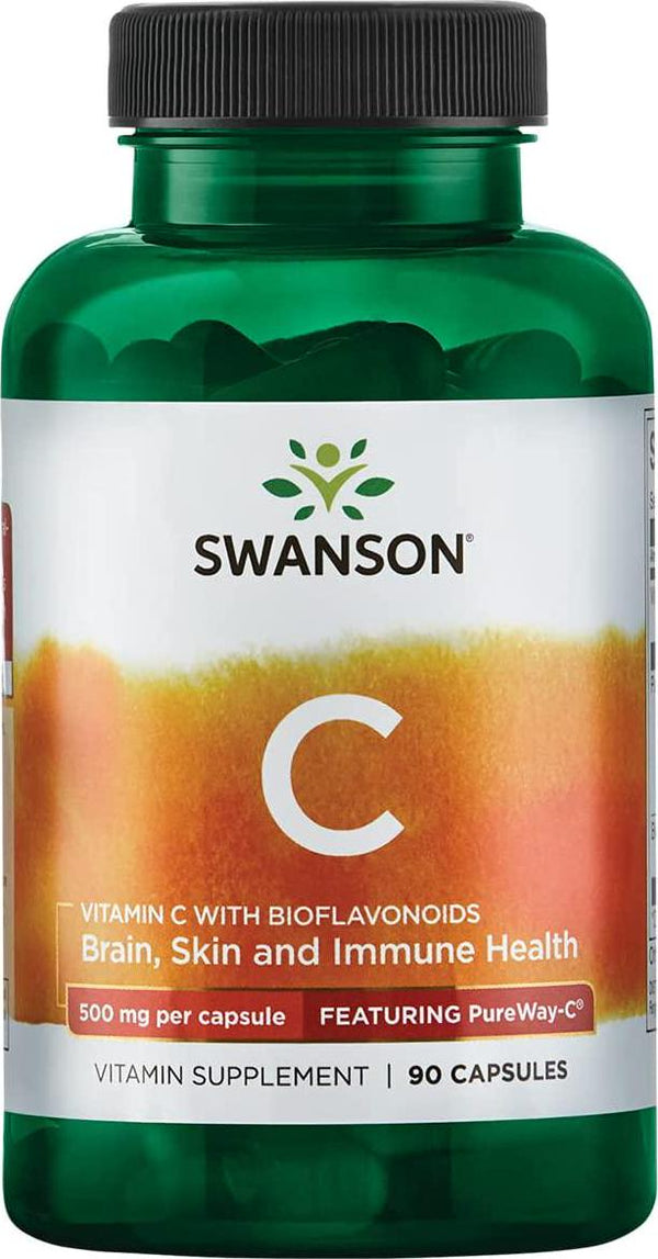 Swanson Pureway-Vitamin C 500 Milligrams with Bioflavonoids 500 Milligrams 90 Capsules