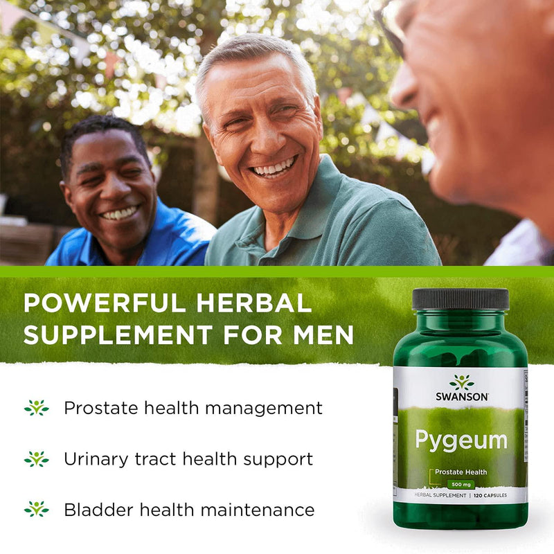 Swanson Pygeum - Herbal Supplement Promoting Male Prostate Health, Bladder, and Urinary Tract Health Support - Men's Health Supplement - (120 Capsules Each, 400 mg)