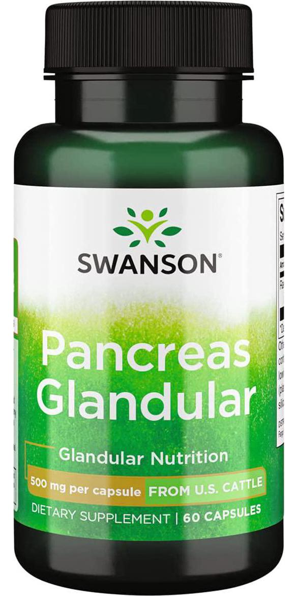 Swanson Raw Pancreas Glandular 500 Milligrams 60 Capsules