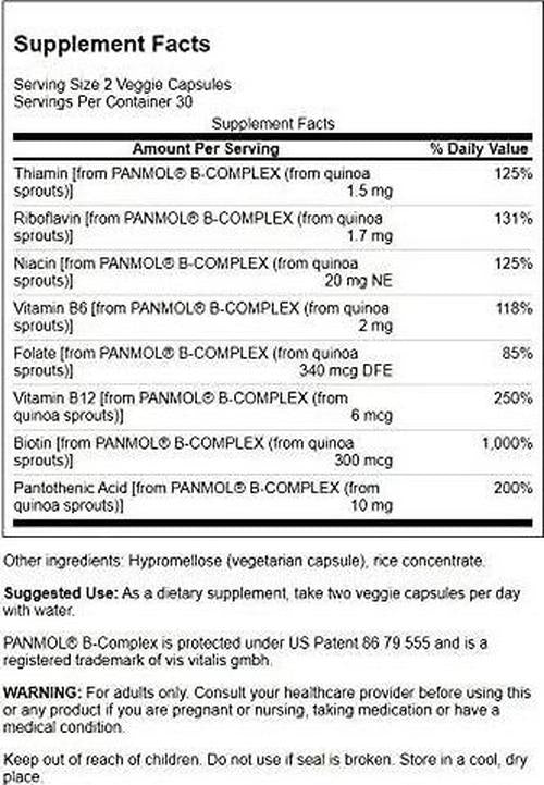 Swanson Real Food Vitamin B-Complex 60 Veg Capsules
