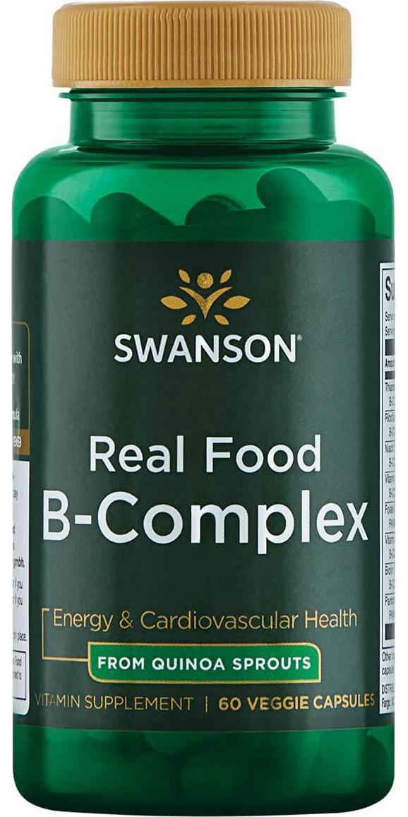 Swanson Real Food Vitamin B-Complex 60 Veg Capsules
