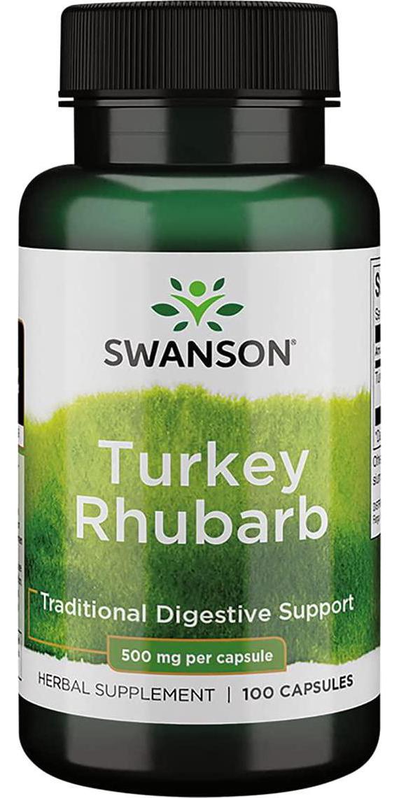 Swanson Turkey Rhubarb 500 Milligrams 100 Capsules