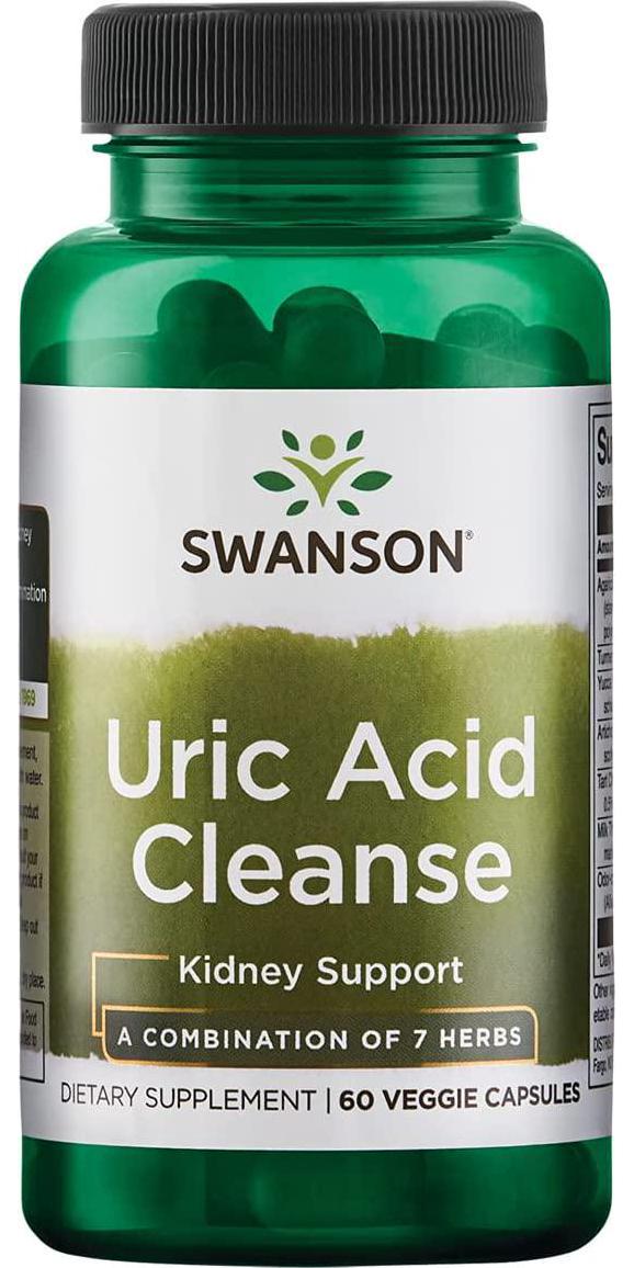 Swanson Uric Acid Cleanse - Natural Supplement Promoting Kidney Support - Features a Powerful Combination of 7 Herbs - (60 Veggie Capsules)