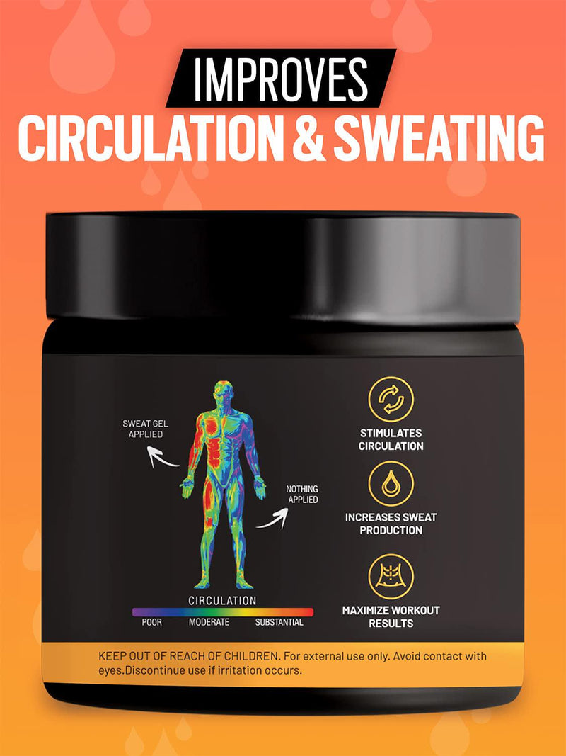 Sweat More Burn More &#039;Workout Enhancer&#039; Gel - Makes You Sweat Faster and Harder Hot Cream for Women and Men - Actizio - 5oz