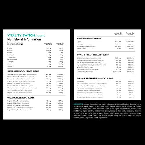 Switch Nutrition Vitality Switch Strawberry Kiwi Revitalising Super Greens Powder 225 g