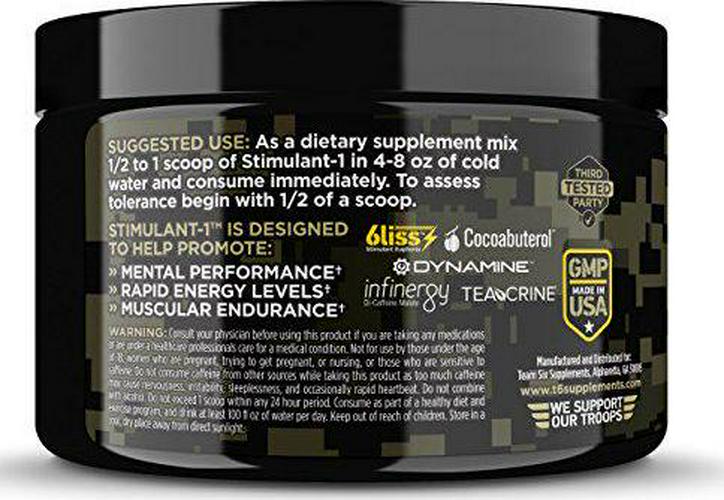 T6 Stimulant-1 Pre Workout Powder World s Strongest Energy Drink Mix, Nootropic Fat Burner and Focus Supplement for Men and Women w/Taurine and Teacrine, 25sv