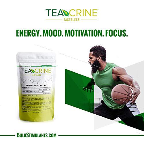 TEACRINE Tasteless Powder: Theacrine Supplement, Nootropic Stimulant Free for Energy Motivation Endurance and Focus, 100 Servings - 25 Grams