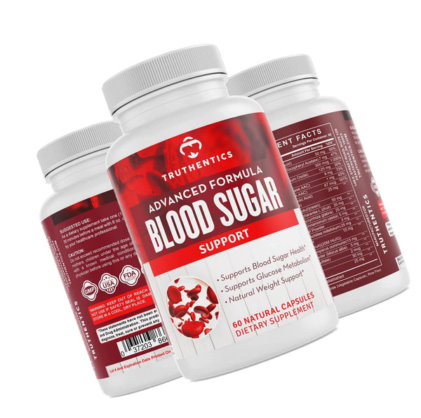 TRUTHENTICS Blood Sugar Support Supplement Natural Insulin Stabilizer and Glucose Control with Alpha Lipoic Acid, Cinnamon, Gymnema Sylvestre and Chromium - Supports Healthy Heart and Weight - 60 caps
