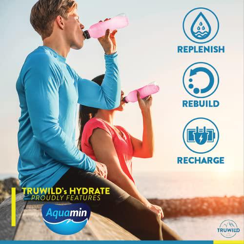 TRUWILD Hydrate Vegan Electrolyte + Amino Acid Drink Mix Powder Clean Sugar-Free Post-Workout Muscle Recovery and Immune Support Supplement w/ Magnesium Non GMO 20 Servings (Watermelon Lemonade)