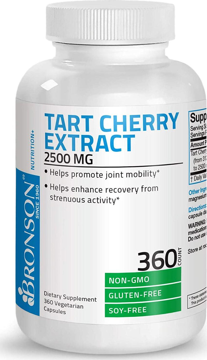 Tart Cherry Extract 2500 mg Vegetarian Capsules Premium Non-GMO Formula Packed with Antioxidants and Flavonoids, 360 Count