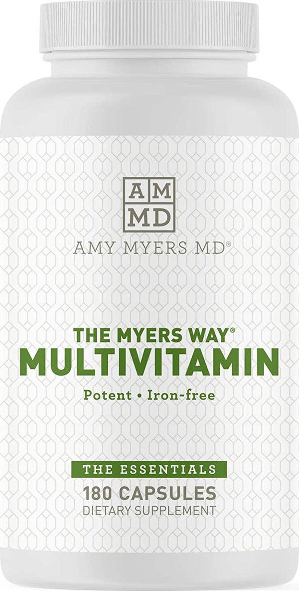 The Myers Way Multivitamin for Women and Men for Thyroid Support, Stress Relief, Immune Support - Activated B Vitamins, Zinc, Selenium, Iooine - Rich in Nutrients and Minerals, Gluten Free (180 Caps)
