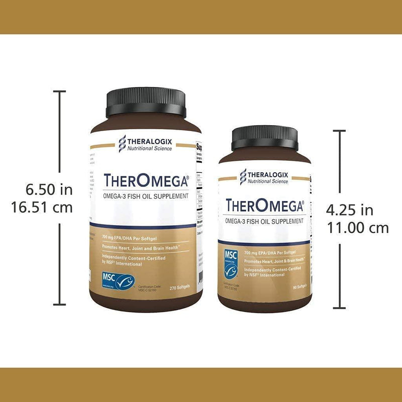 TherOmega Omega-3 Wild Alaskan Fish Oil | 1,000mg Softgels (700mg of EPA and DHA) | Heart, Brain and Joint Support | MSC and IFOS Certified (90 Count)
