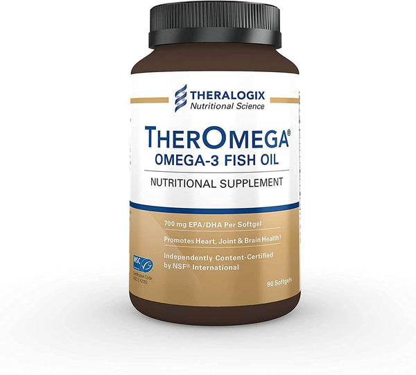 TherOmega Omega-3 Wild Alaskan Fish Oil | 1,000mg Softgels (700mg of EPA and DHA) | Heart, Brain and Joint Support | MSC and IFOS Certified (90 Count)