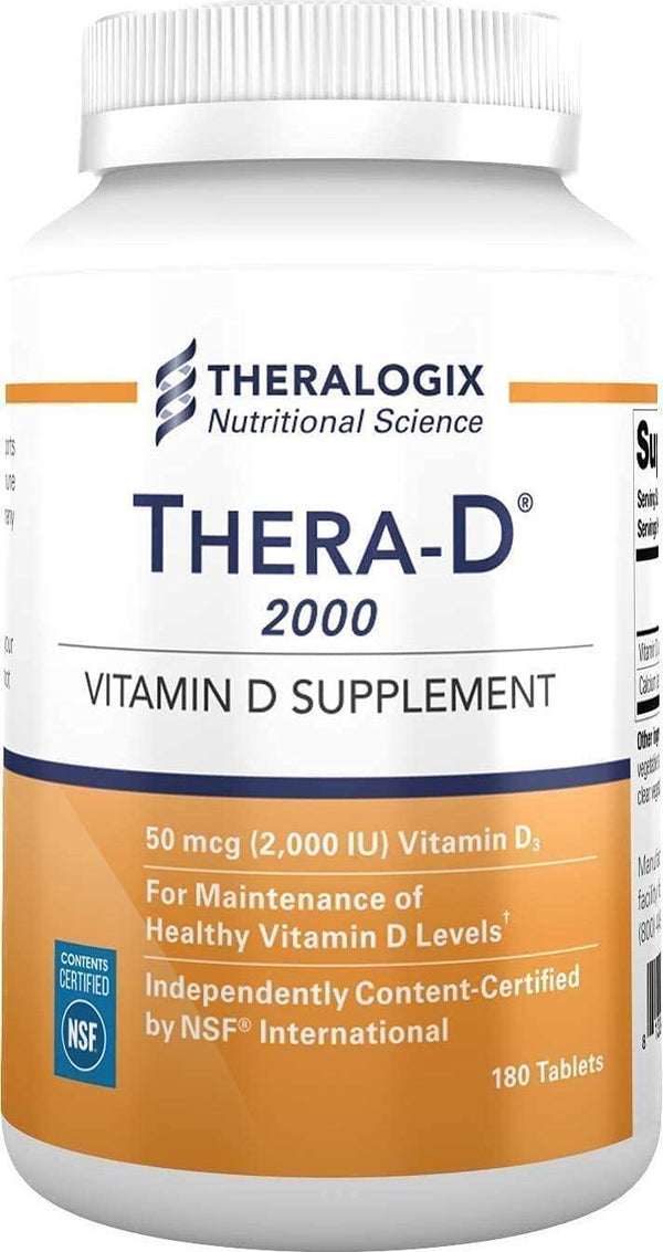 Thera-D 2000 Vitamin D Supplement | 2,000 iu Vitamin D3 Tablets | 180 Day Supply | Made in The USA