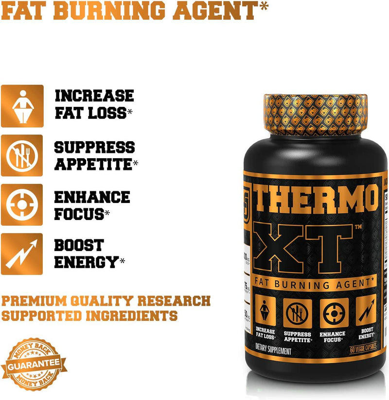 Thermo XT Thermogenic Fat Burner - Premium Weight Loss Supplement, Appetite Suppressant, Energy Booster for Men and Women - 60 Natural Veggie Diet Pills
