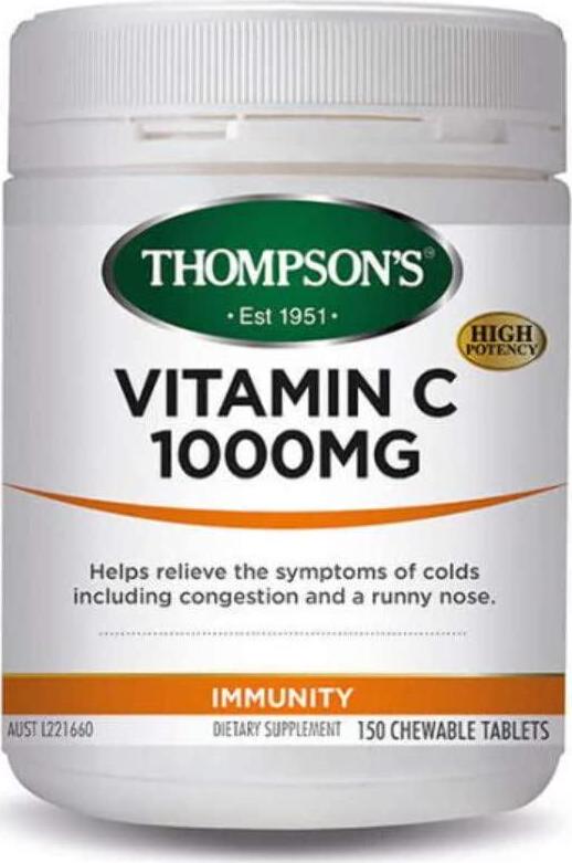 Thompson's Vitamin C 1000mg Chewable Tab X 150
