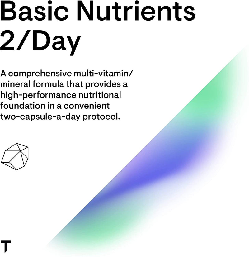 Thorne Basic Nutrients 2/Day - Complete Multivitamin/Mineral Formula - Gluten-Free, Dairy-Free, Soy Free - 60 Capsules (30 Servings)
