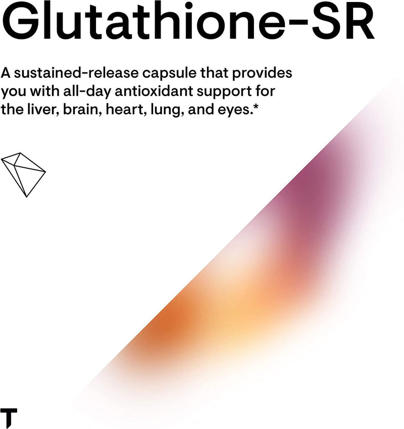 Thorne Glutathione-SR - Sustained-Release Supplement with Antioxidant Support for Liver, Brain, Heart, Lung, and Eye Health - Gluten-Free, Soy-Free, Dairy-Free - NSF Certified for Sport - 60 Capsules