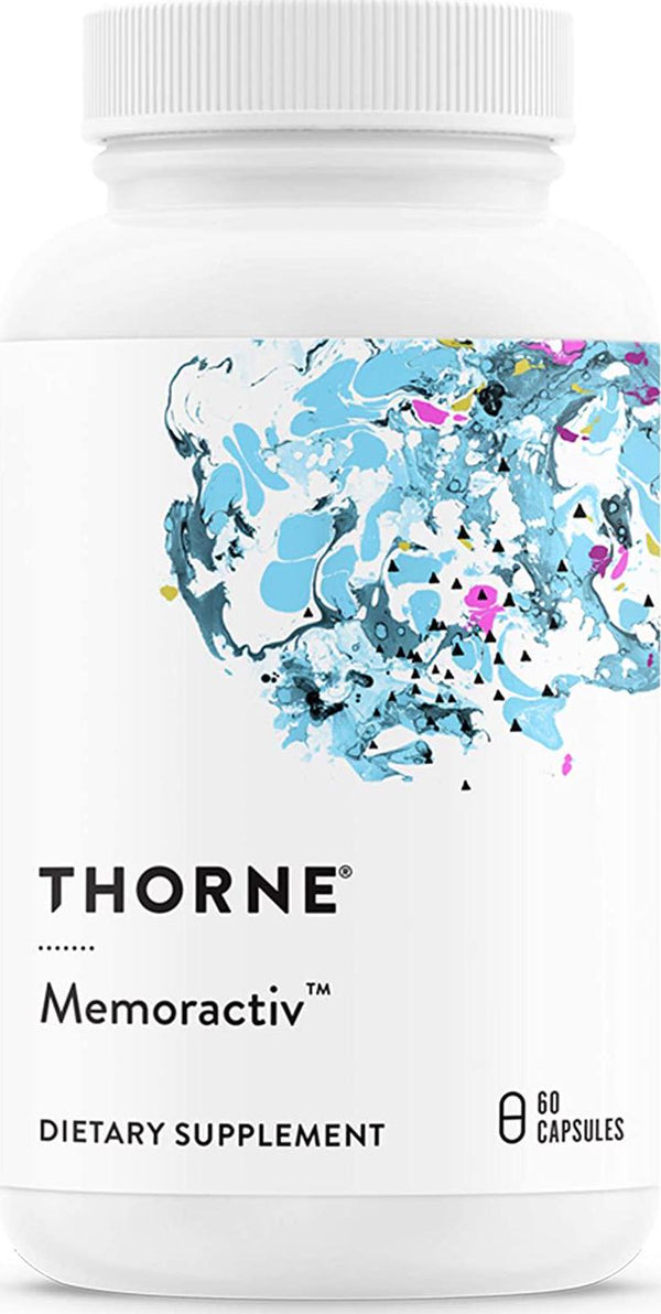 Thorne Memoractiv - Nootropic Brain Supplement - Focus, Creativity, Concentration - Ashwagandha, Ginkgo, Lutemax, Pterostilbene - Gluten-Free, Dairy-Free - 60 Capsules