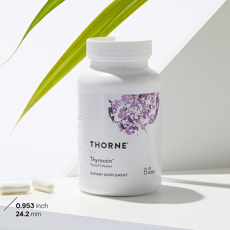 Thorne Thyrocsin - Thyroid Cofactors with Iodine - Supports Healthy Thyroid Function, T4 Hormone Levels, and Peripheral Conversion of T4 to T3 - Gluten-Free, Soy-Free, Dairy-Free - 120 Capsules