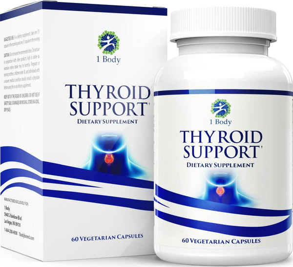 Thyroid Support SupplementÂ with IodineÂ - Metabolism, Energy and Focus Formula - VegetarianÂ and Non-GMOÂ - Vitamin B12 Complex, Zinc, Selenium, Ashwagandha, Copper, Coleus Forskohlii and More 30 Day Supply