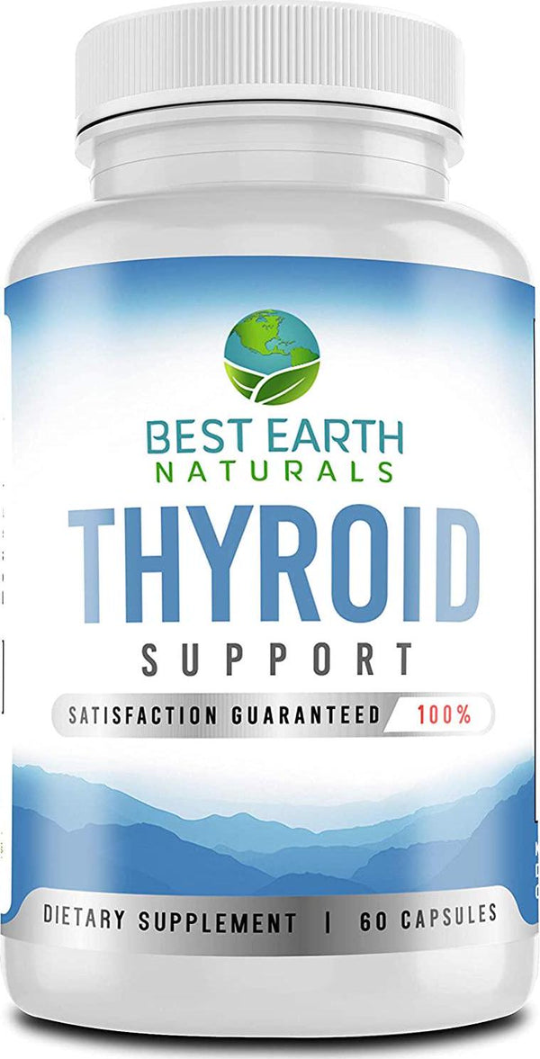 Thyroid Support -Top Rated Supplement to Promote Healthy Thyroid Function. Top Rated with Vitamin B-12, Iodine, Magnesium, Zinc, Selenium, Manganese, L-Tyrosine, Bladderwrack, Cayenne, Kelp and More
