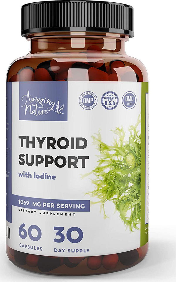 Thyroid Support and Iodine Supplement – Metabolism Booster, Lose Weight and Energy Pills for Thyroid Energy with Selenium, Magnesium and Adaptogens – Ashwagandha, L-Tyrosine, Kelp