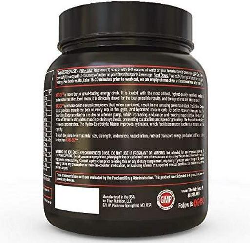 Titan Nutrition KRE-EX Pre Workout Powder, 30 Servings - Creatine, BCAAs, Nitric Oxide and More, for Bodybuilding, Performance, and Recovery - Energy, Stamina, Focus, Pump and Endurance - Cherry Limeade