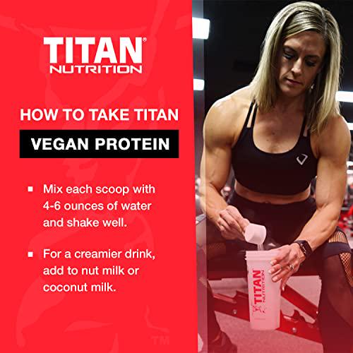 Titan Vegan Protein Powder (2 lbs) - 100% Plant-Based with 9 Essential Amino Acids + Antioxidant-Rich Superfoods - Clean, Non-Dairy High-Fiber Shake - Build Lean Muscle and Burn Fat - Velvet Mousse