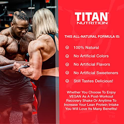 Titan Vegan Protein Powder (2 lbs) - 100% Plant-Based with 9 Essential Amino Acids + Antioxidant-Rich Superfoods - Clean, Non-Dairy High-Fiber Shake - Build Lean Muscle and Burn Fat - Velvet Mousse