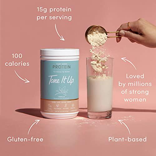 Tone It Up Plant Based Protein Powder - Organic Pea Protein for Women - Sugar Free, Gluten Free, Dairy Free and Kosher - 15g of Protein