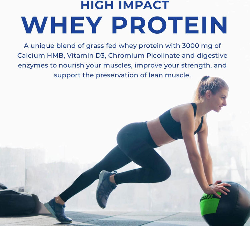 Tony Horton PowerLife High Impact Grass Fed Whey Protein with 3000 MG of HMB, No Sugar Added, Non-GMO, Hormone and Antibiotic Free 15 Servings (Vanilla)