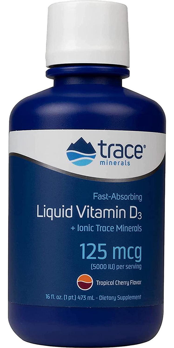 Trace Minerals Liquid Vitamin D3, 16-Ounce, Healthy Bone Density, Calcium, Immune System Function, Cognitive Function, Improved Mood
