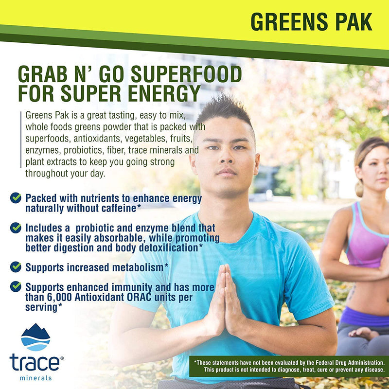 Trace Minerals Research PGG02 - Greens Pak, 30 Packets (Berry) (2 Pack)