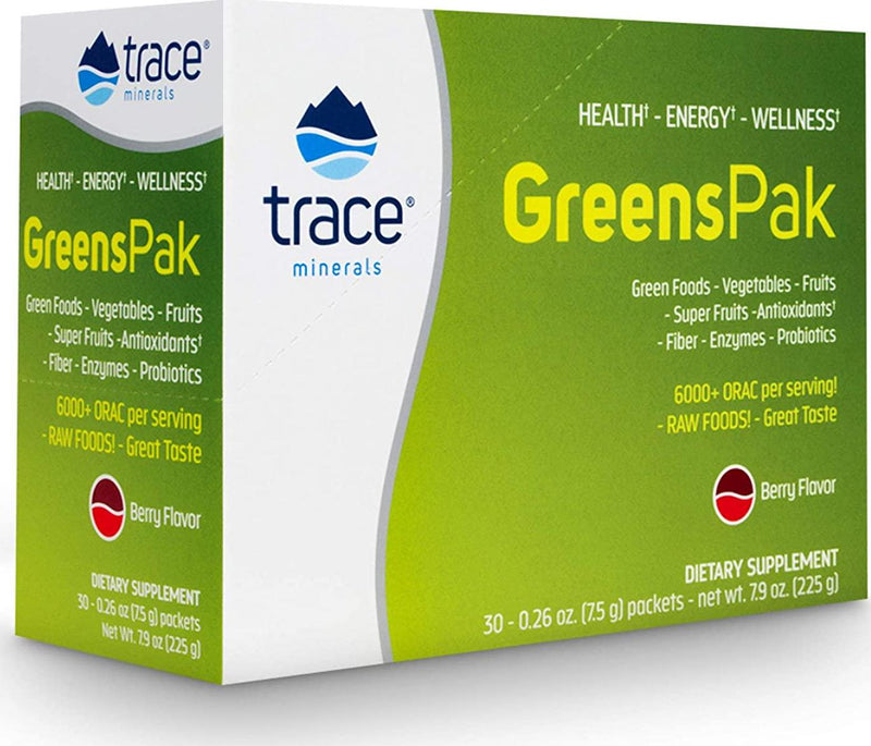 Trace Minerals Research PGG02 - Greens Pak, 30 Packets (Berry) (2 Pack)